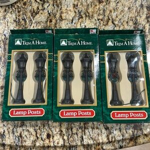 3 packages of Vintage Trim A Home Lamp Posts for Christmas Village